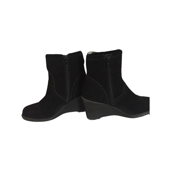 Fergie Black Suede Wedge Booties EUC - Picture 7 of 7